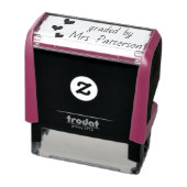 Custom Teacher With Hearts Zelfinktende Stempel (Product)