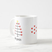 Custom Teacher's Name met een schattige kerstboom Koffiemok (Voorkant links)