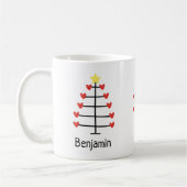Custom Teacher's Name met een schattige kerstboom Koffiemok (Links)