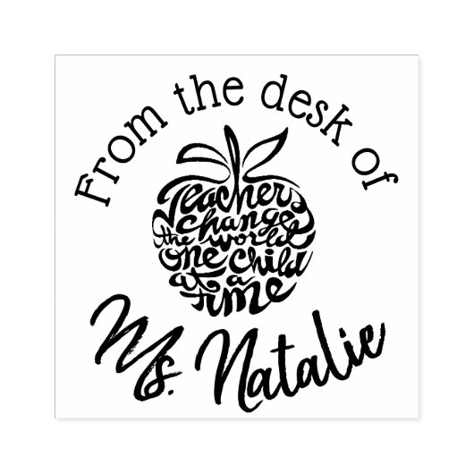 Custom Teachers Stamp! Van het bureau van... Rubberstempel (Afrduk)