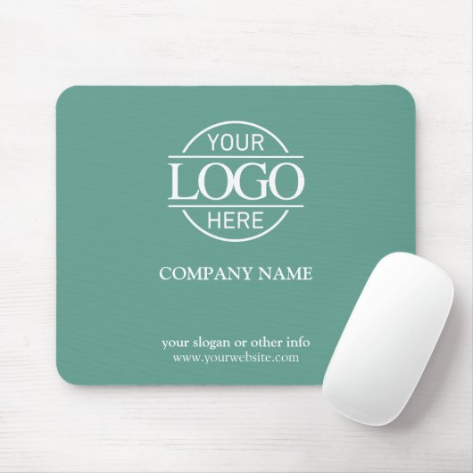 Custom Teal Promotional Company Business Logo Muismat (Met muis)