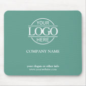 Custom Teal Promotional Company Business Logo Muismat (Voorkant)