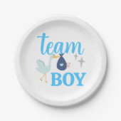 Custom Team Boy Gender Reveal Party Blauw Papieren Bordje (Voorkant)