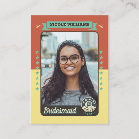 Custom Team Bride Trading Kaart, Bruidsmeisjes ges Contactkaartje (Voorkant)