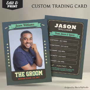 Custom Team Groom Kaarten Groomsmen Trading Kaarte Contactkaartje