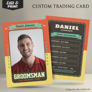 Custom Team Groom Kaarten Groomsmen Trading Kaarte Contactkaartje