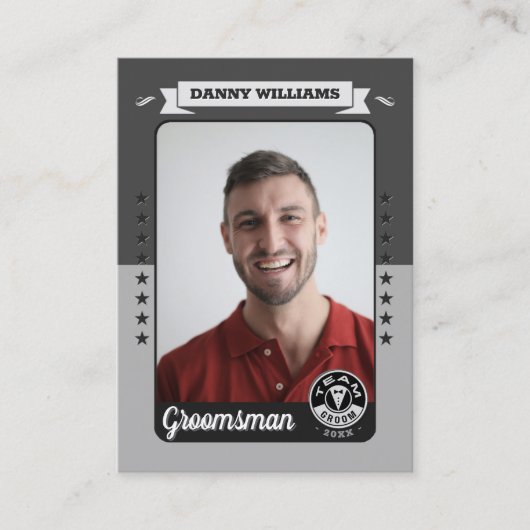 Custom Team Groom Trading Kaart, Groomsmen Gifts Contactkaartje (Voorkant)