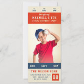 Custom Team Kleuren Sporting Event Ticket Verjaard Kaart (Voorkant)