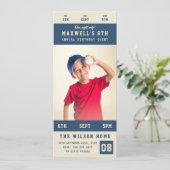 Custom Team Kleuren Sporting Event Ticket Verjaard Kaart (Staand voorkant)