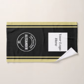 Custom Team Logo & Naam & Jersey Nummer Zwart Goud Handdoek (Handdoek)