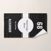Custom Team Logo & Naam & Jersey Nummer Zwart Goud Handdoek (Handdoek)