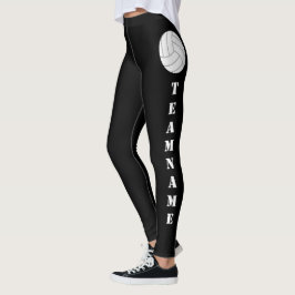 CUSTOM Team Name Vertical Text Volleyball Leggings