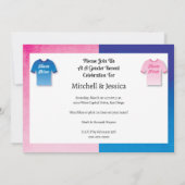 Custom Team Roze Blauw Geslacht Reveal Party Kaart (Achterkant)