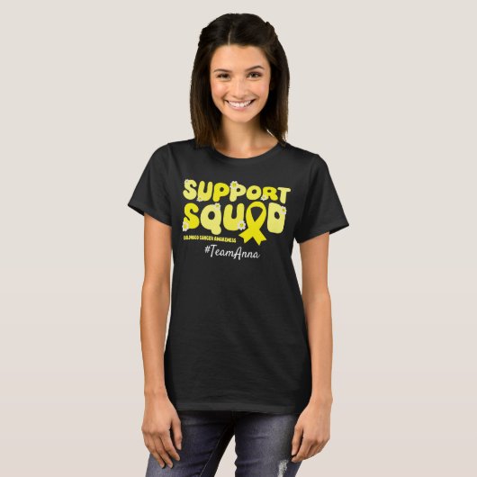 Custom Team Support Squad voor kinderkanker T-shirt (Voorkant volledig)