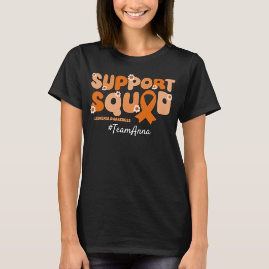 Custom Team Support Squad voor leukemie T-shirt (Voorkant)