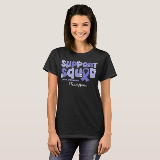 Custom Team Support Squad voor slokdarmkanker T-shirt (Voorkant volledig)