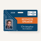 Custom Technology Keynote Speaker Photo ID Badge (Voorkant)