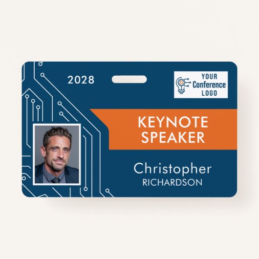 Custom Technology Keynote Speaker Photo ID Badge (Voorkant)