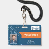 Custom Technology Summit Volunteer Photo ID Badge (Front with Lanyard)