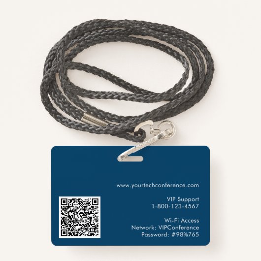 Custom Technology Summit Volunteer Photo ID Badge (Achterkant met draagriem)