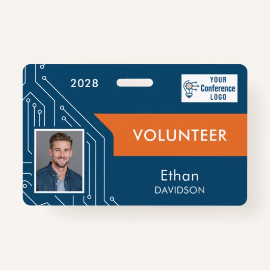 Custom Technology Summit Volunteer Photo ID Badge (Voorkant)