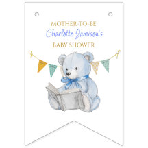 Custom Teddy Bear het lezen van een boek Baby show