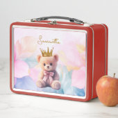 Custom Teddy Bear Pink Ribbon Gold Crown (In situ)