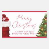 Custom Template Happy New Year Merry Christmas Rechthoekige Sticker (Voorkant)