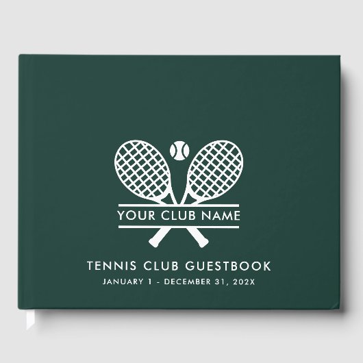 Custom Tennis Club House Modern Groen Gastenboek (Voorkant)