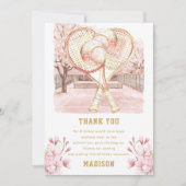 Custom Tennis Luxury Girl Birthday Bedankkaart (Voorkant)