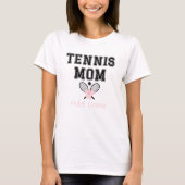 Custom Tennis Mom T-shirt met roze strik & rackets (Voorkant)