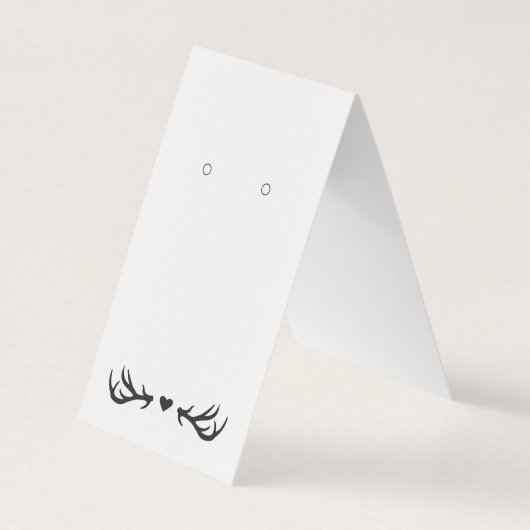 Custom Tented Antler Heart Earring Display Kaart Visitekaartje (Voorkant)