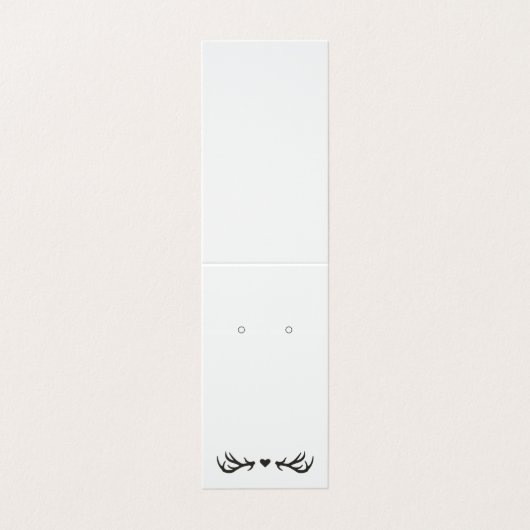 Custom Tented Antler Heart Earring Display Kaart Visitekaartje (Buitenkant ongevouwen)