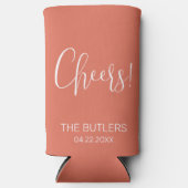 Custom Terracotta Bruiloft Seltzer Koelbox Seltzer Blikjeskoeler (Voorkant)