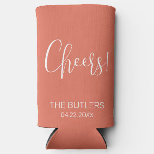 Custom Terracotta Bruiloft Seltzer Koelbox Seltzer Blikjeskoeler