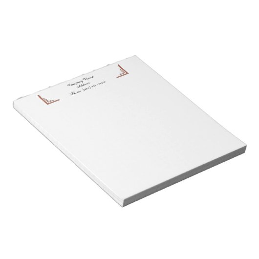 Custom Terracotta Corner Business Notepad Notitieblok (Schuin)