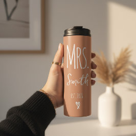 Custom Terracotta Couple Tumbler for Hubby & Wifey Thermosbeker