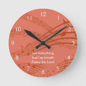 Custom Terracotta MUSIC NOTES Ronde Klok (Voorkant)