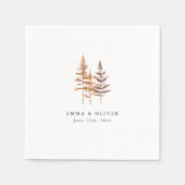 Custom Terracotta Pine Tree Mountain Wedding Servet (Voorkant)