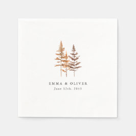 Custom Terracotta Pine Tree Mountain Wedding Servet