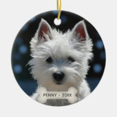 Custom Terrier Puppy Dog Foto Keramisch Ornament (Voorkant)