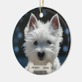 Custom Terrier Puppy Dog Foto Keramisch Ornament (Links)