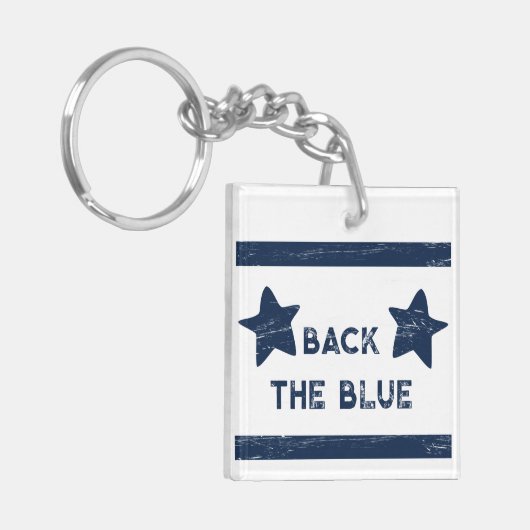 CUSTOM Terug de Blauwe Sleutelhanger (Voorkant Links)