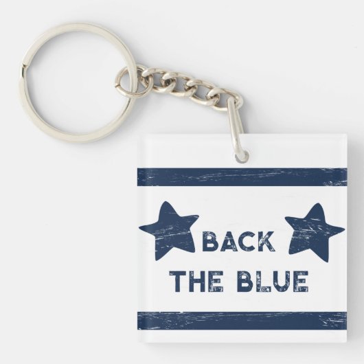 CUSTOM Terug de Blauwe Sleutelhanger (Voorkant)