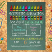 Custom Terug naar School Sign, Eerste dag van de s Foto Afdruk