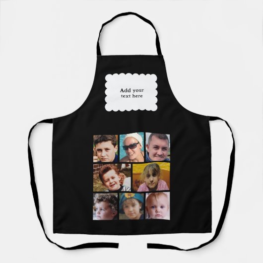 Custom text 8 photos white black schort (Voorkant)