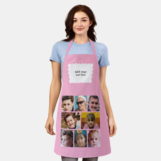 Custom text 8 photos white pink schort (Gedragen)