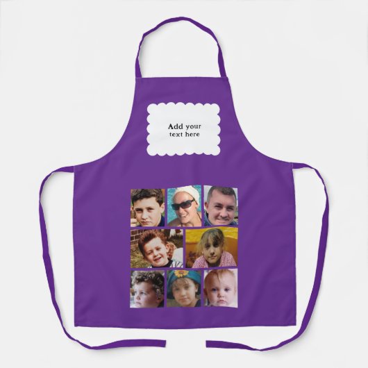 Custom text 8 photos white purple schort (Voorkant)