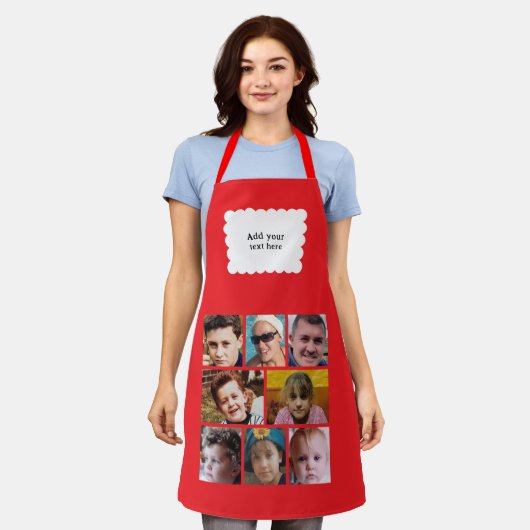 Custom text 8 photos white red schort (Gedragen)