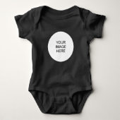 Custom Text Afbeelding Jersey Zwart One-Pieces Uni Romper (Voorkant)